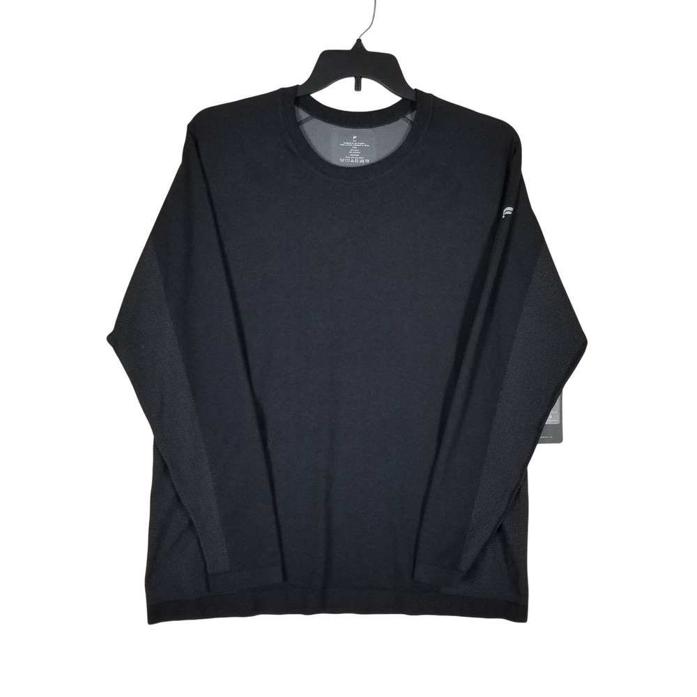 Fabletics Training Day Long Sleeve Tee Mens XXL Black Breathable Stretch 15